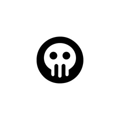 Rounded Skull Vector Symbol for Hazard and Danger
