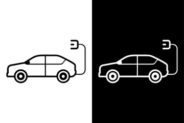 Eco-Friendly Car Charging Vector on Transparent Background.