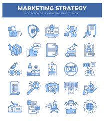 Collection of 25 Marketing Strategy Icons. Boost Your Business Growth