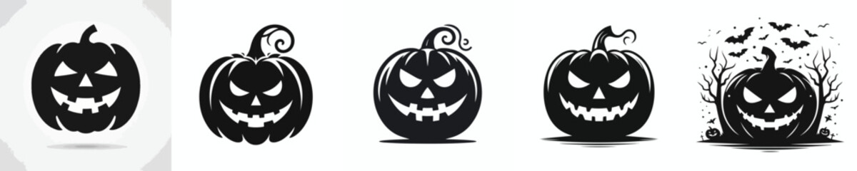 vector jack o' latern halloween pumpkin silhouette
