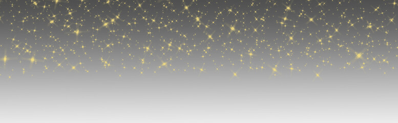 Golden sparkles descending on a gray-to-white gradient background. © Urip