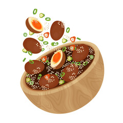 Vector Illustration Logo Clipart Levitation Mayak gyeran or Korean Soy Marinated Eggs