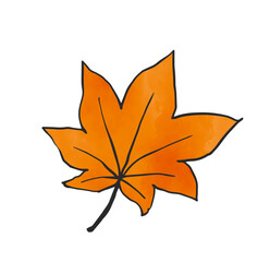 水彩テクスチャの紅葉パーツ2