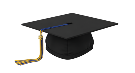 Graduation cap with tassel isolated PNG with Transparent Background