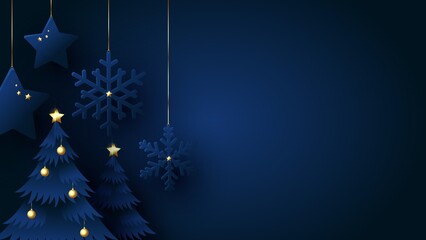 Navy christmas background. Dark greeting card template
