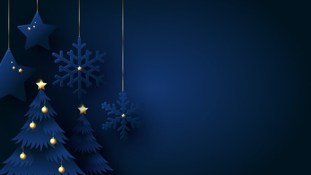 Navy christmas background. Dark greeting card template