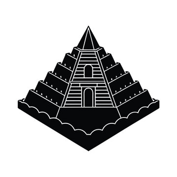 black pyramid building outline clip art preview