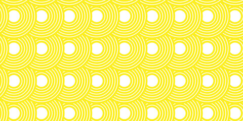 Fototapeta premium seamless background with yellow circles overlapping fabric textile clothing ornament overlap repeating creative design.