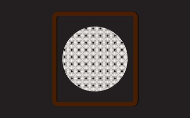  Stylized circular pattern with concentric dots and lines, framed within a sleek, rounded square on a dark, sophisticated background.