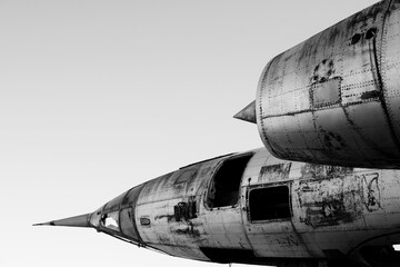 Detail of an old abandoned military plane	