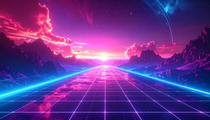 Neon Sunrise Highway to the Future