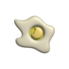 Stylized representation of a fried egg with a bright yellow yolk, isolated on a white background, perfect for culinary or breakfast themes