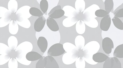 Obraz premium Monochrome floral pattern with abstract blossoms in gray tones