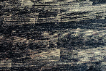 Obraz premium Old painted striped wood plank texture or background, closeup. Wooden rough surface
