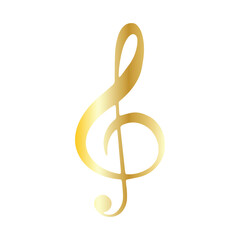 Fototapeta premium Golden Treble Clef An Elegant Music Note for Melodic Designs and Artistic Compositions