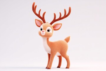  3D  cartoon deer isolated