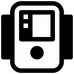 Blood pressure monitor. Outlined stroke vector icon with black-filled details.
