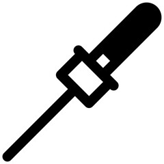 Blood collection needle. Outlined stroke vector icon with black-filled details.