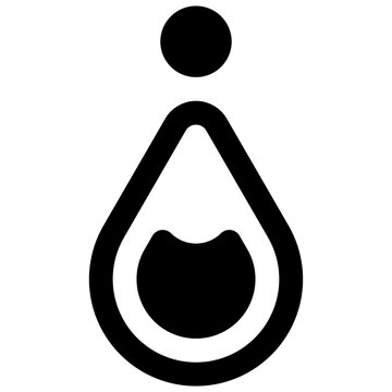 Blood drop. Outlined stroke vector icon with black-filled details.