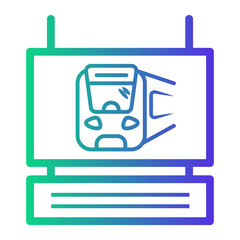 sign Line Gradient Icon