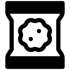 Snack. Outlined stroke vector icon with black-filled details.