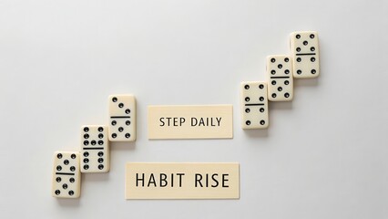 Daily Habit Building with Dominoes and Motivational Text Elements