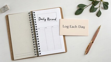 Naklejka premium Daily Journal with Pen and Notebook for Productivity and Planning