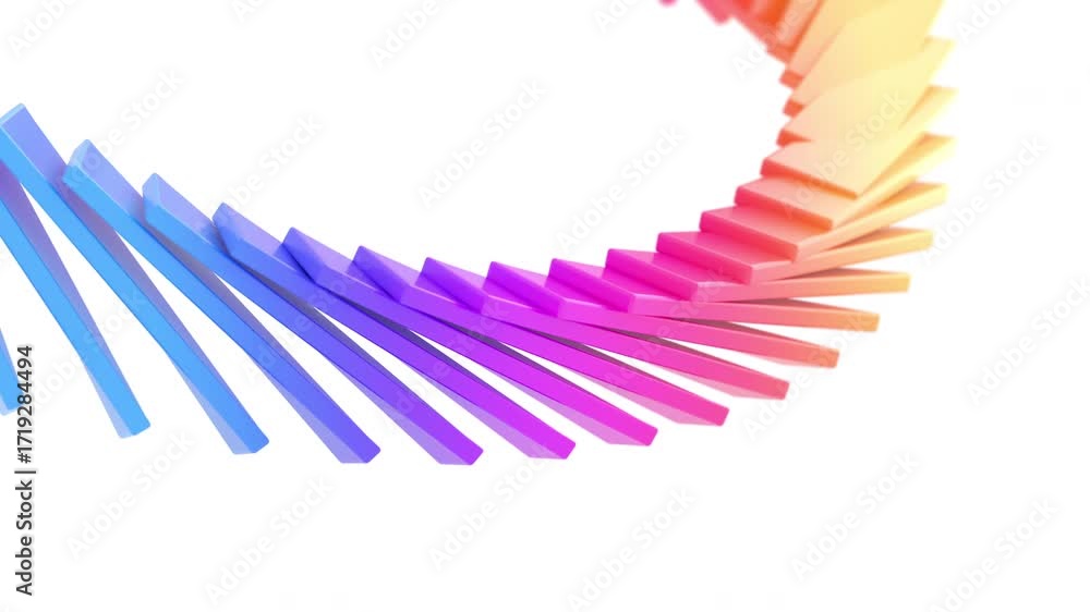 Poster abstract colorful shape on white background, 4k seamless loop animation, 3d render