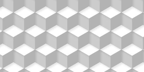 Abstract square white cubic square shape backdrop texture. cube geometric wall and floor vector diamond hexagon triangle wallpaper background.	