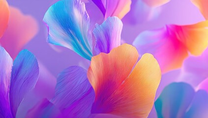 Abstract floral backdrop with vibrant petals in soft pastel colors