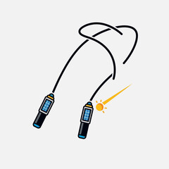 Illustration of a jump rope with digital counter handles.