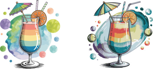 Two glasses of champagne celebration illustration for party and holiday events