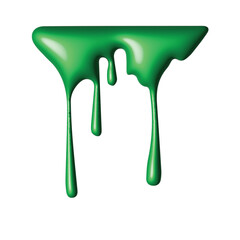 Green Drips on a White Backdrop An Artistic Splash of Color