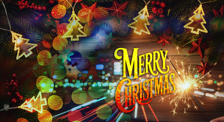Christmas tree with colorful lights and holiday celebration design
