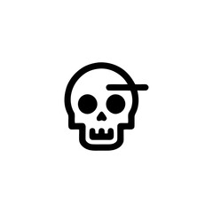 Skull Silhouette Icon with Bandage Vector Illustration