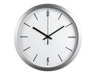 A classic analog clock face, a concept of time.