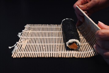 sushi Roll on Bamboo Mat &ndash; The Art of Sushi Rolling