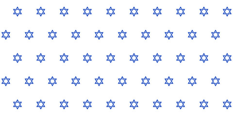 Seamless blue Star of David pattern. Star of David symbols are neatly aligned on a transparent background. Perfect for Jewish-themed designs, religious projects, and Hanukkah decorations. PNG. Vector