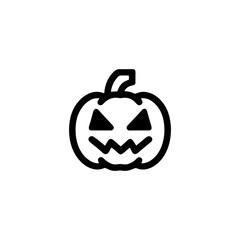 Spooky Halloween Pumpkin Face Isolated Icon