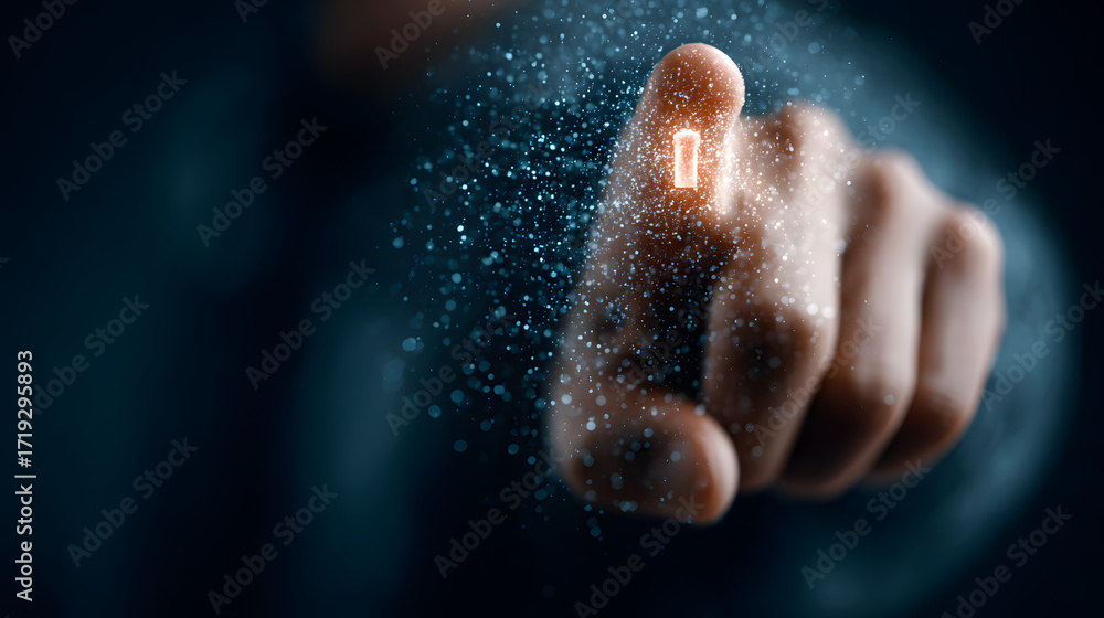 Poster cyber ​​security and data protection, internet network security, protect business and financial tran