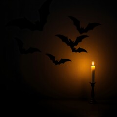Fototapeta premium Bat shadows on wall for Halloween