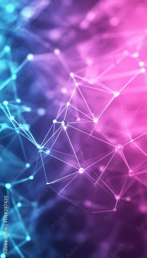Poster abstract technology connection with digital network system and ai visualization concept