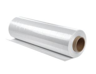  Roll of Clear Plastic Wrap, Front View, Isolated on Transparent Background