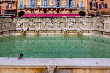 Naklejka premium Fountain in Siena, Italy
