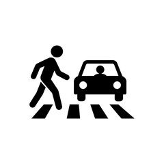 Car Stops for Pedestrian Icon