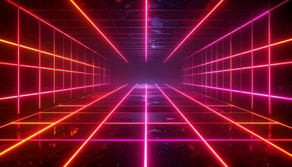 Neon grid tunnel (1)