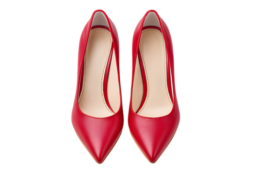 Elegant Stiletto Red Leather High Heel Shoe Fashion Footwear. Ai Generated Images