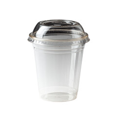 Clear plastic disposable cup with lid (1)
