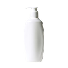 White plastic pump bottle, oval shape, simple design (1)