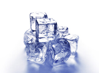 Ice cubes on white